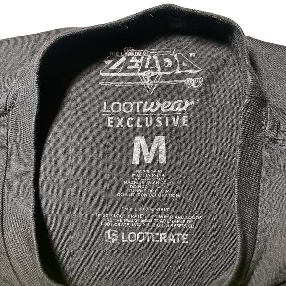 Loot Crate Exclusive Legend of Zelda Graphic Tee Shirt 8 Bit Pixel Black Medium - Picture 2 of 6